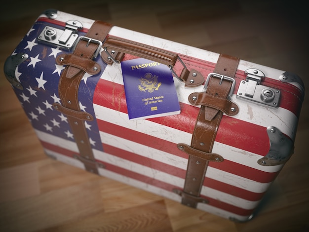Premium Photo | Travel or immigration concept. usa passport and ...