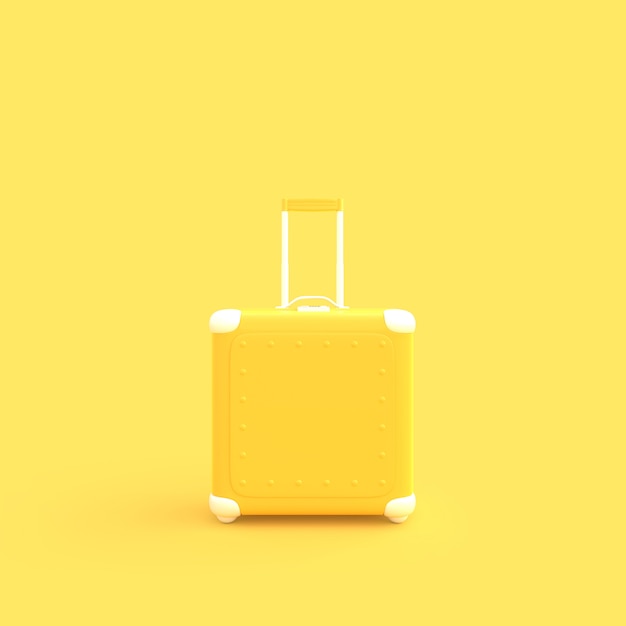 pastel yellow suitcase