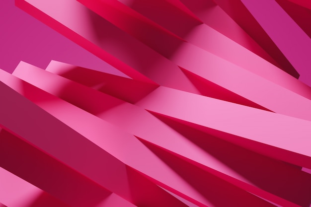明るいピンク色のトレンディな背景 ネオンピンクストライプの3 Dイラストレーション フェージングライン トラック ハーフトーンストライプの幾何学的なシームレスパターン プレミアム写真