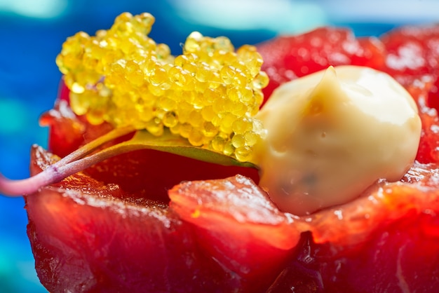 Premium Photo Tuna Fish Tartare Tartar With Wakame Algae