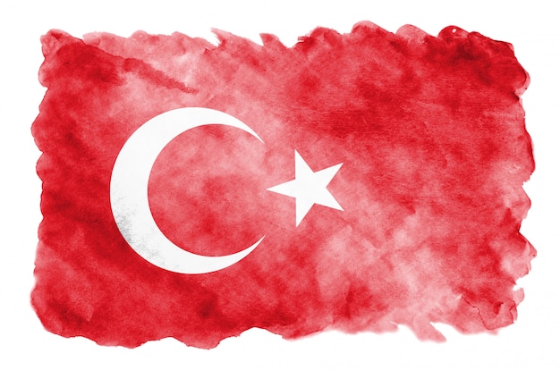 Premium Photo | Turkey flag is depicted in liquid watercolor style ...