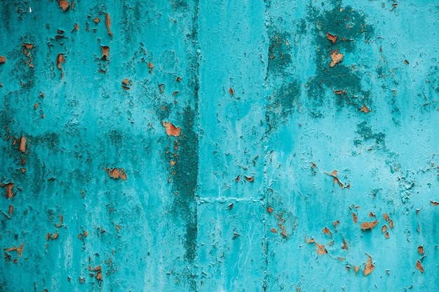 傷 擦り傷 錆のあるターコイズグランジの壁 壁紙 テクスチャ背景 プレミアム写真