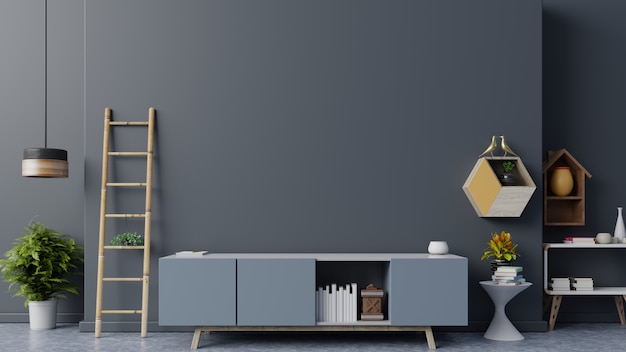 Tv Cabinet In Modern Empty Room Minimal Designs Premium Photo