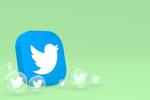 Premium Photo | Twitter icon on screen smartphone or mobile 3d render