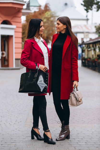 girls red coats