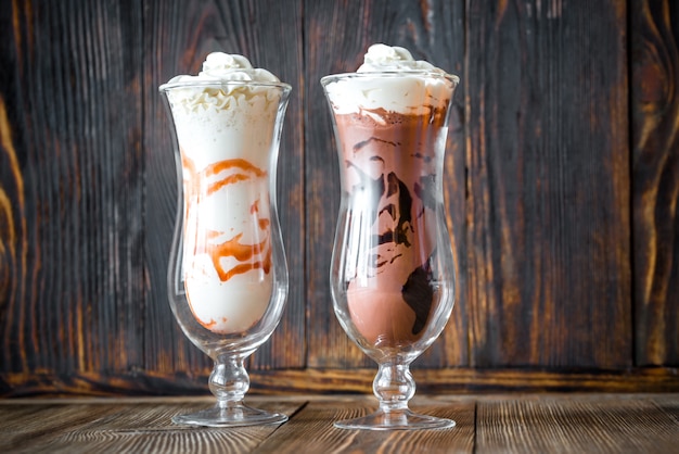 Premium Photo | Two glasses of milkshake