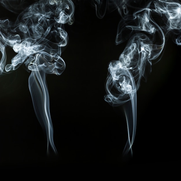 Free Photo | Two great smoke silhouettes with abstract shapes
