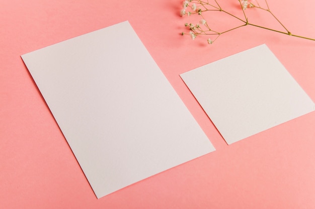 Two sheets of blank paper free photo