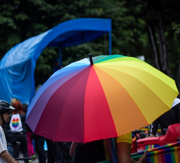 Premium Photo Umbrella With Lgbt Pride Colors