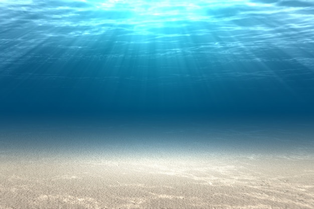 Premium Photo | Underwater view of blue water and sunlight on the ocean