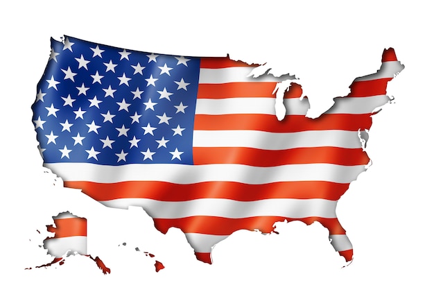 Premium Photo | United states flag map