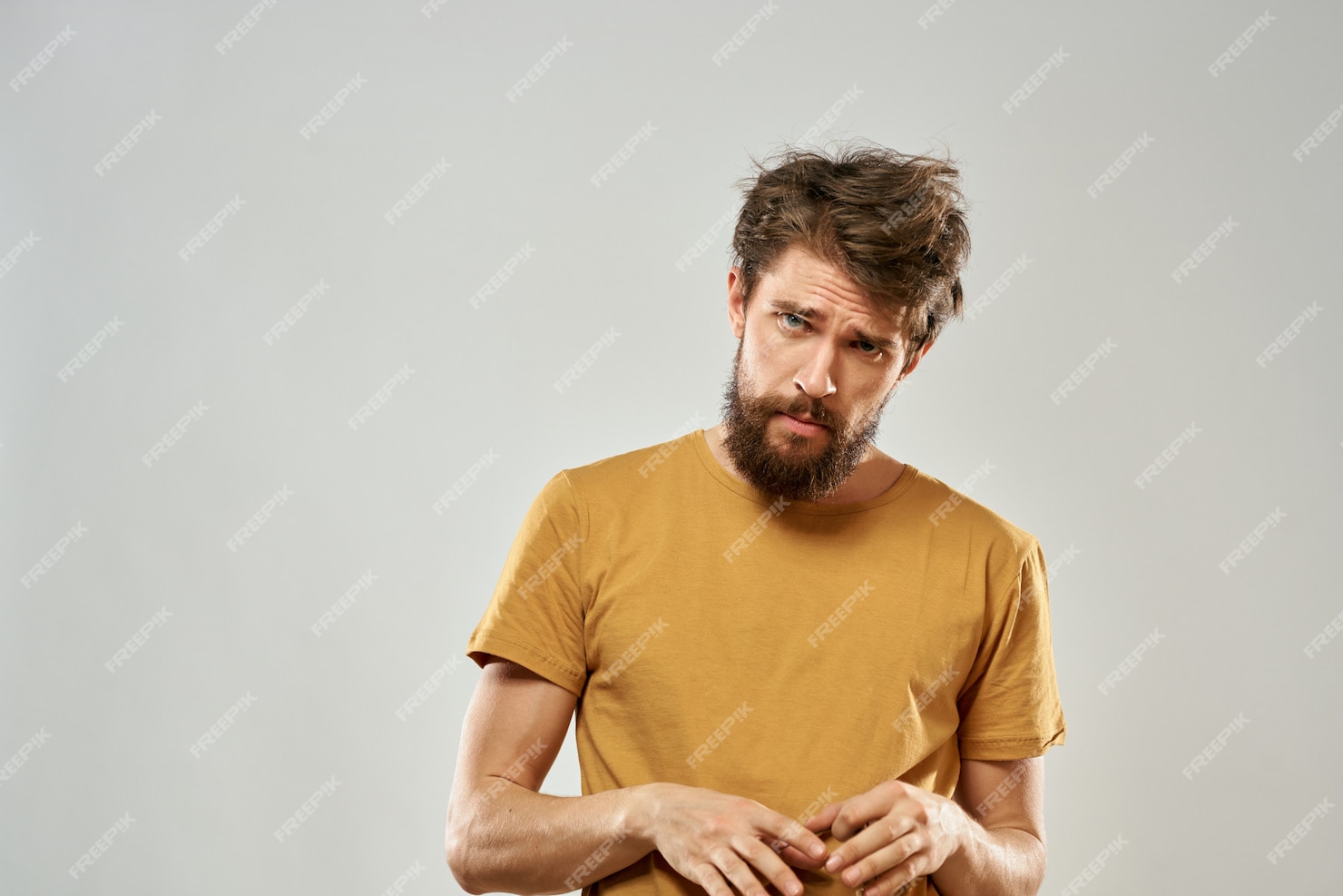 Premium Photo | Untidy man with disheveled hair and an overgrown beard