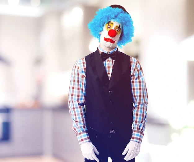 Blue-haired clown with a red nose - wide 4