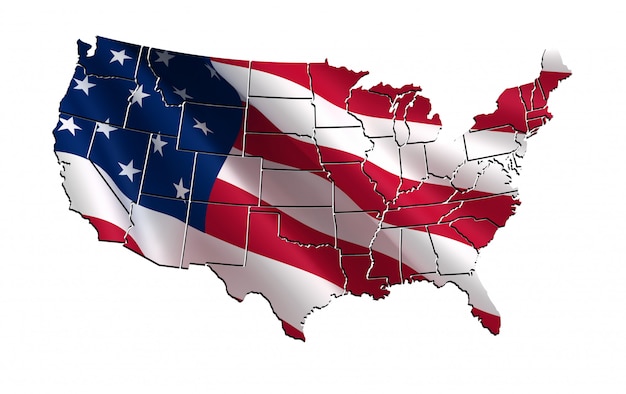 Usa colorful map 3d Photo | Premium Download