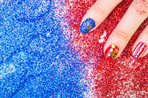 Usa independence day concept with painted nails | Free Photo