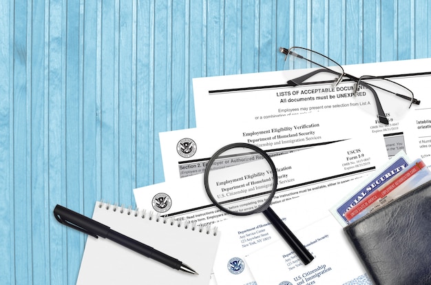 Premium photo uscis form i 9 employment eligibility verification