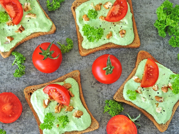 Premium Photo | Useful colorful fitness toasts with cottage cheese ...