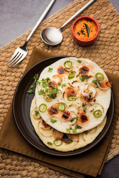 Premium Photo | Uthappam or uttapam is a type of dosa from south india ...