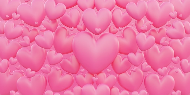 Premium Photo | Valentine's day, love concept, pink 3d heart shape ...