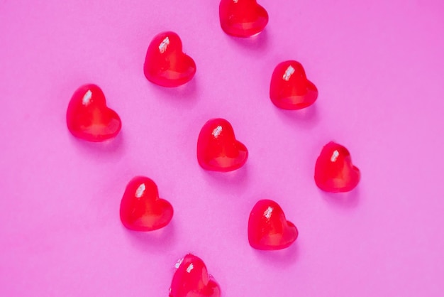 Premium Photo | Valentines day background with heart shape candy on