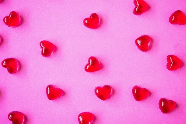 Premium Photo | Valentines day background with heart shape candy on