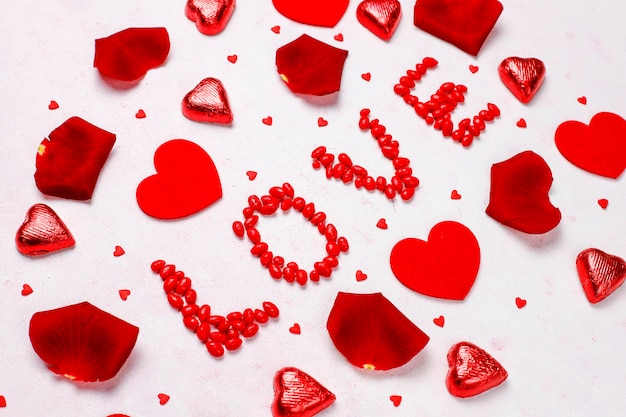 Valentines day card with roses Free Photo