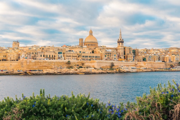 Premium Photo | Valletta, malta old town skyline from sliema city on ...