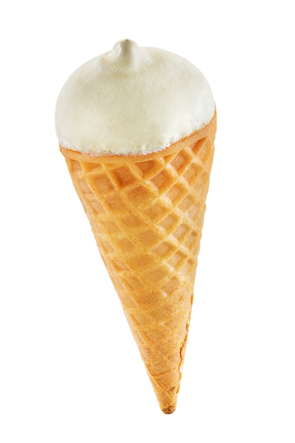 Premium Photo | Vanilla ice cream cone