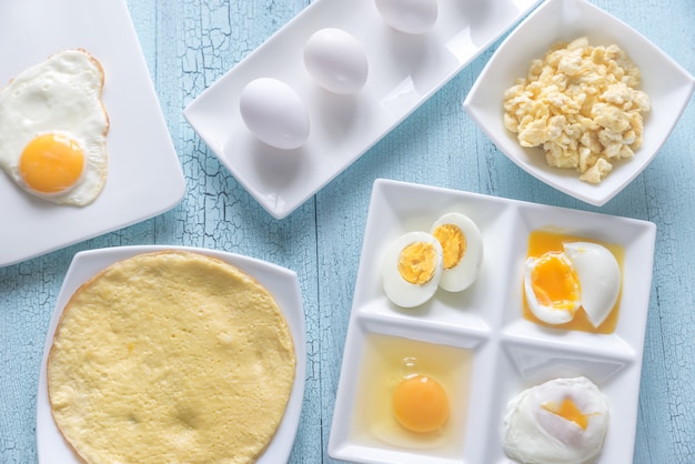 Premium Photo | Variety of egg dishes