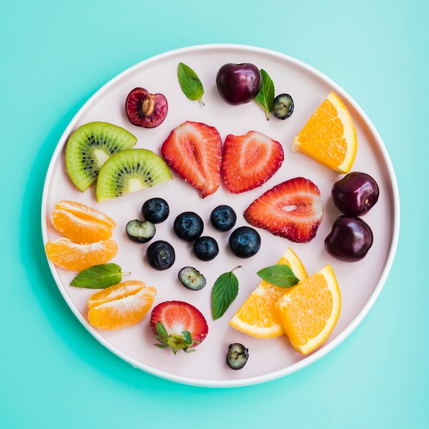 Free Photo | Various seasonal fruits on plate