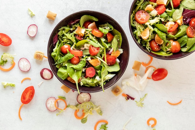 Free Photo | Vegetables salads on table