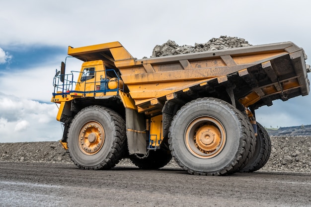 Premium Photo | Vehicle on a coal mine view