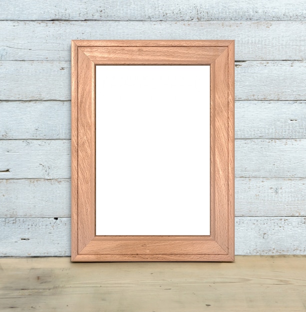 Download Premium Photo Vertical A4 Old Wooden Frame Mockup Stands On A Wooden Table On A Painted White Wooden Background Rustic Style Simple Beauty 3d Render PSD Mockup Templates