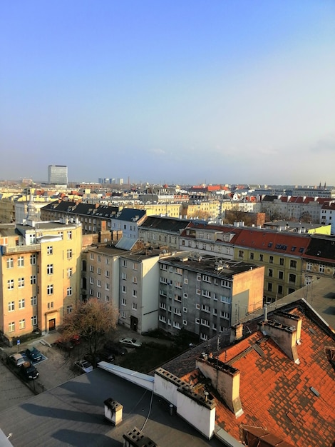 Free Photo | Vertical shot of the city during sunny a day in warsaw, poland