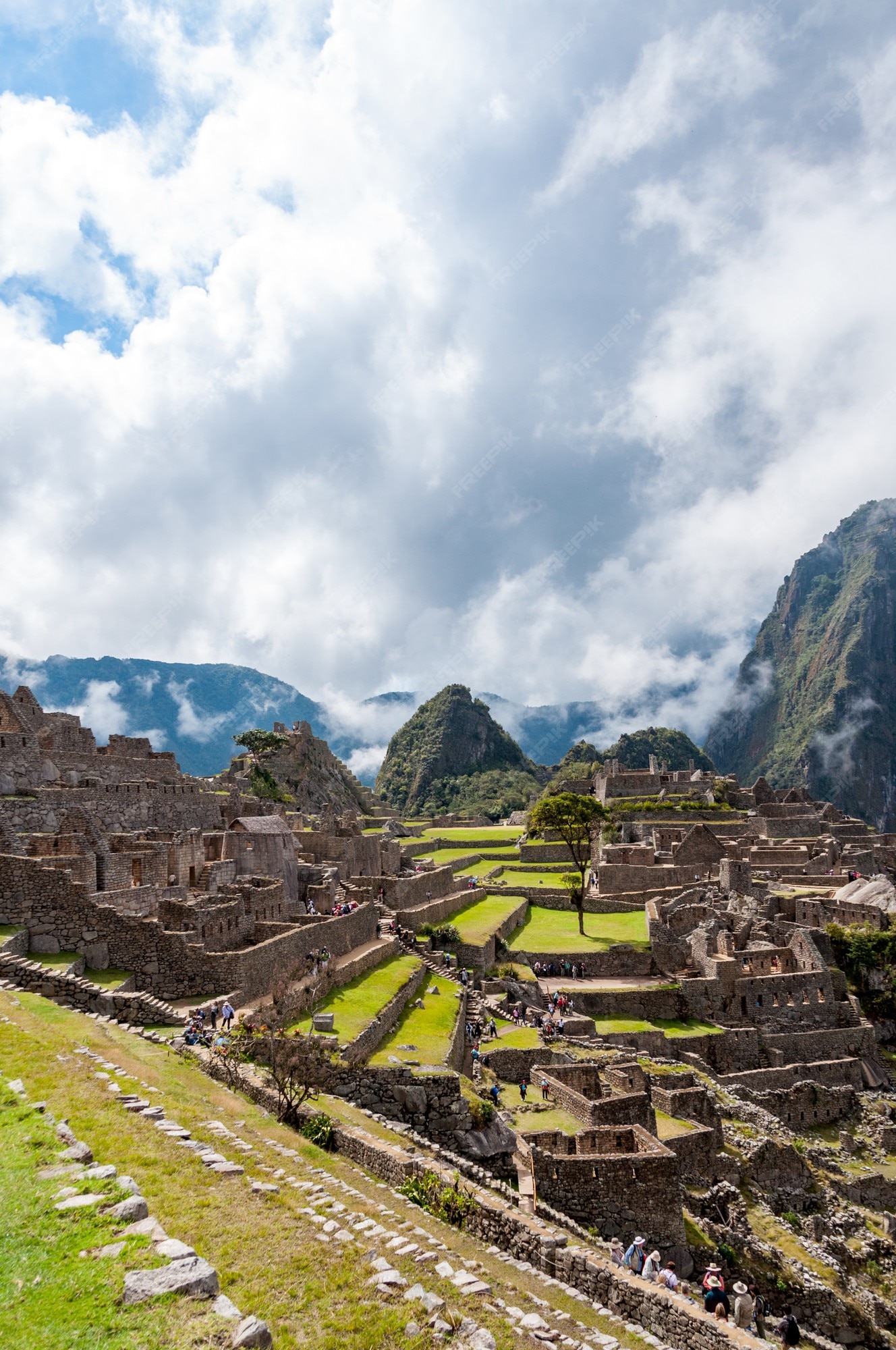 Free Photo | Vertical shot of the mesmerizing machu picchu mountain on ...