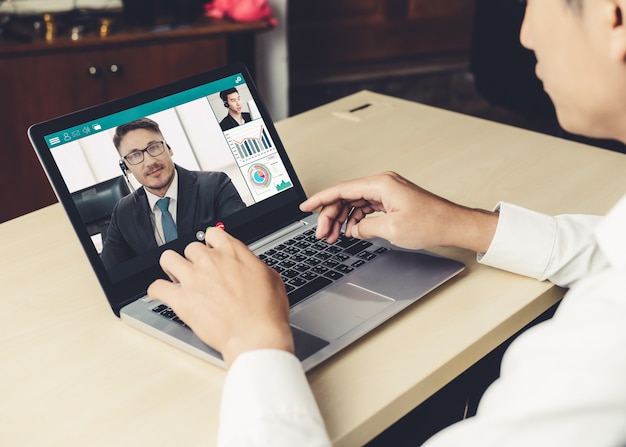 Download Free Video Call Business People Meeting On Virtual Workplace Or Remote Use our free logo maker to create a logo and build your brand. Put your logo on business cards, promotional products, or your website for brand visibility.