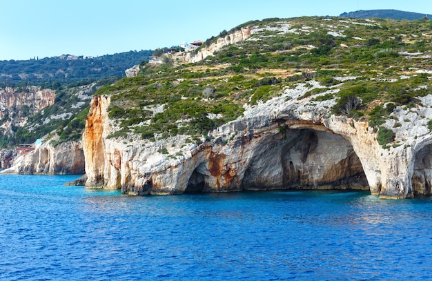 Premium Photo | View of blue caves from ferry zakynthos, greece, cape ...