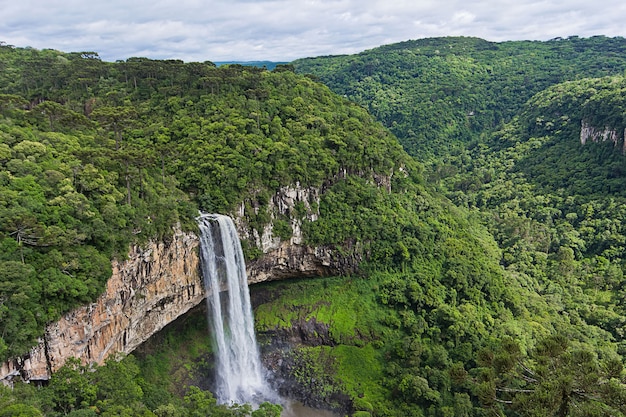 View of caracol waterfall, canela city, rio grande do sul, brazil Premium Photo