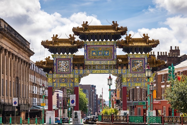 Premium Photo | View of the chinese arch, chinatown, liverpool, england, uk