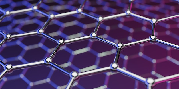 Premium Photo | View of a graphene molecular nano technology structure ...