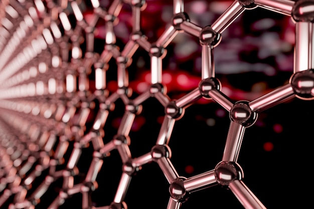 Premium Photo | View of a graphene molecular nanotechnology structure