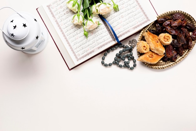 Above view islamic religious celebration Free Photo