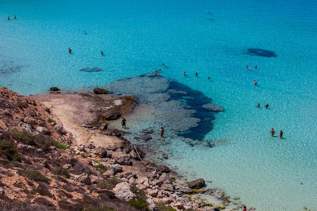 View Of The Most Famous Sea Place Of Lampedusa Spiaggia Dei