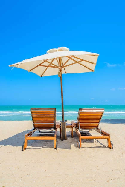 View of beach chairs on a sunny day Photo | Free Download