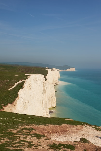 Premium Photo | A view of the seven sisters chalk cliffs on an autumn ...