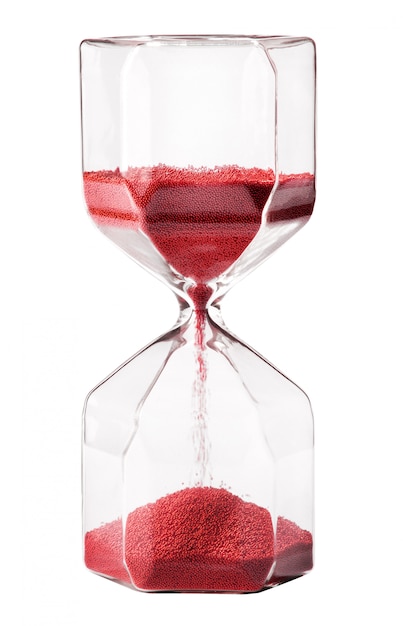 Vintage Glass Hourglass With Red Sand Premium Photo 