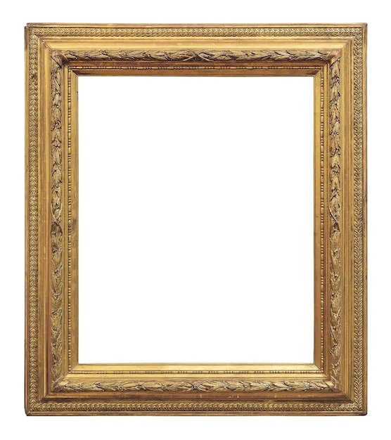 Premium Photo | Vintage gold color picture frame isolated on white surface