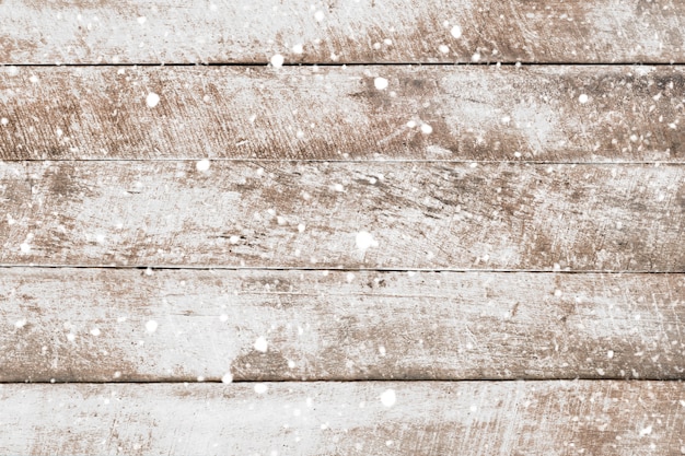 Vintage white wood wall with snow falling over. Christmas rustic ...
