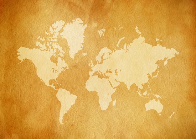 Premium Photo | Vintage world map on old parchment paper