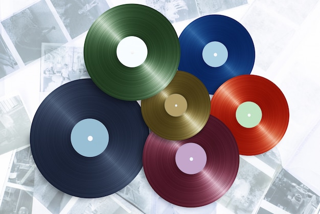 Vinyl on color background Photo | Premium Download